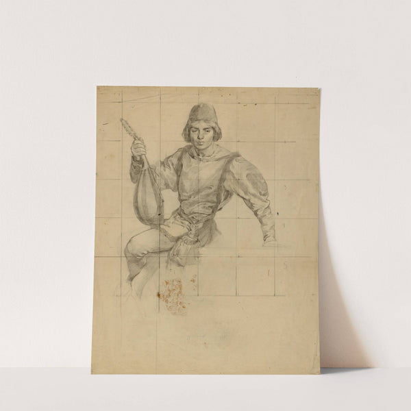 Young Man with Lute by Louise Cox