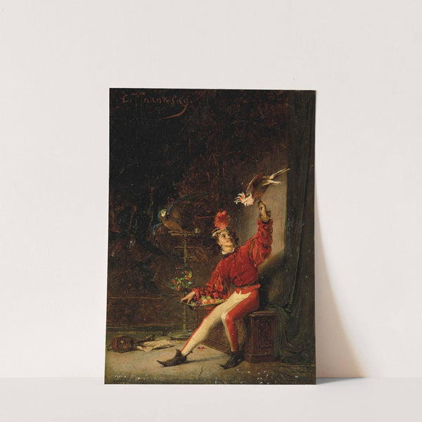 Young man with parrot by Konstantin Egorovich Makovsky
