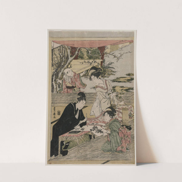 Young Man Writing at a Table by Utagawa Toyohiro