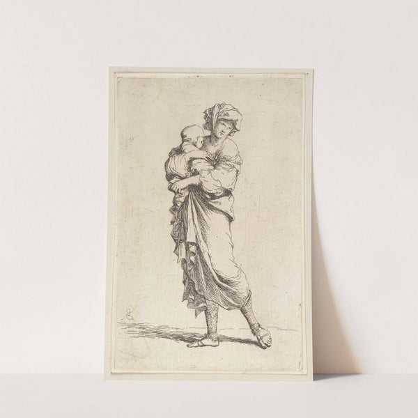 Young Mother Carrying an Infant by Salvator Rosa