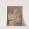 Young Mother Seated, Holding her Baby in a Portable Crib on her Knees by Nicolas Bernard Lépicié