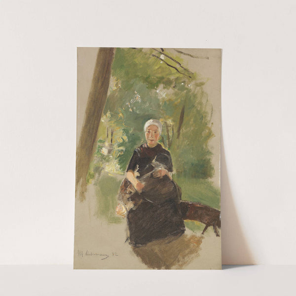 Young mother under trees (1882) by Max Liebermann