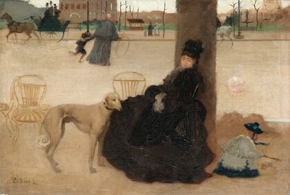 Young mother with her child in a park