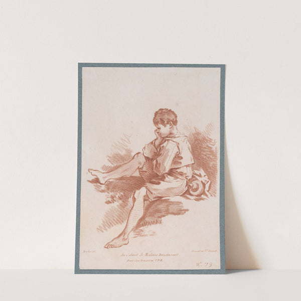 Young peasant boy seated facing left by Gilles Demarteau the Elder