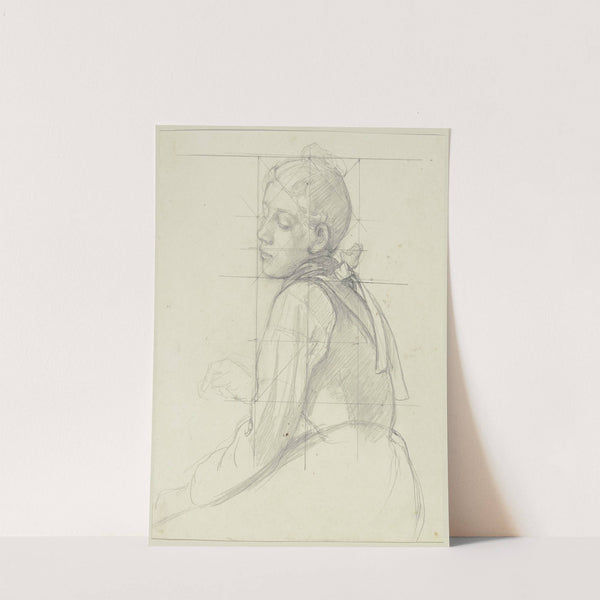 Young peasant woman, half figure by Jakob Becker