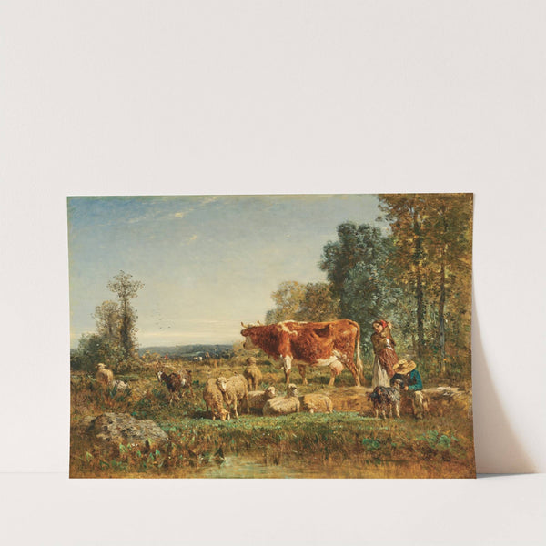 Young Shepherds with Their Cattle by Constant Troyon