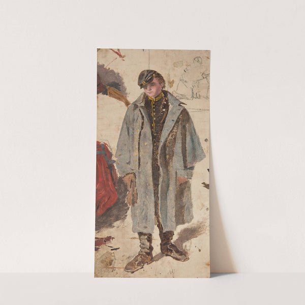 Young Soldier, Sketch of a Soldier Giving Water to a Wounded Companion by Winslow Homer