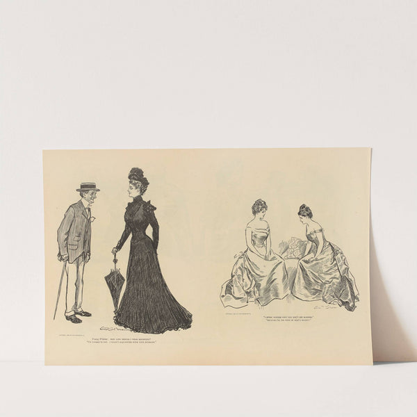 Young Widow; how long should i wear mourning (1893-1900) by Charles Dana Gibson