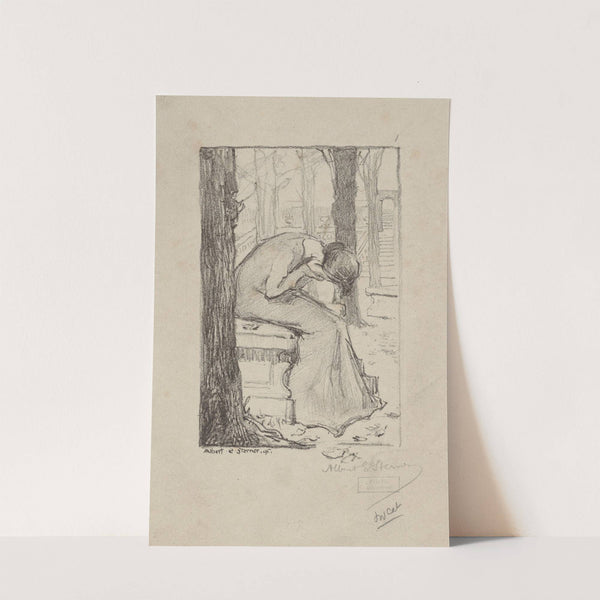 Young woman bending forward by Albert Sterner