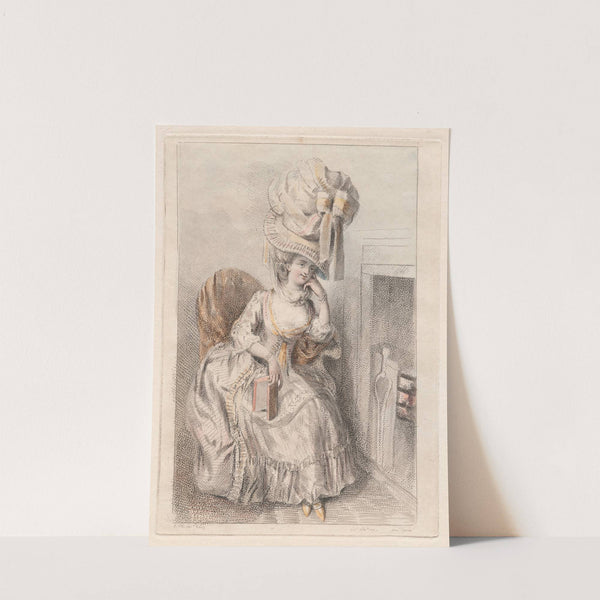 Young Woman by a Fire Reading a Book by Elias Martin