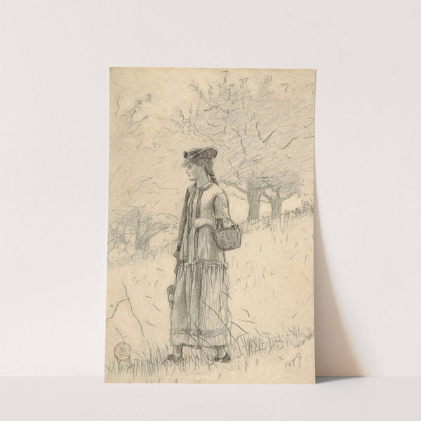 Young Woman Carrying a Basket by Winslow Homer