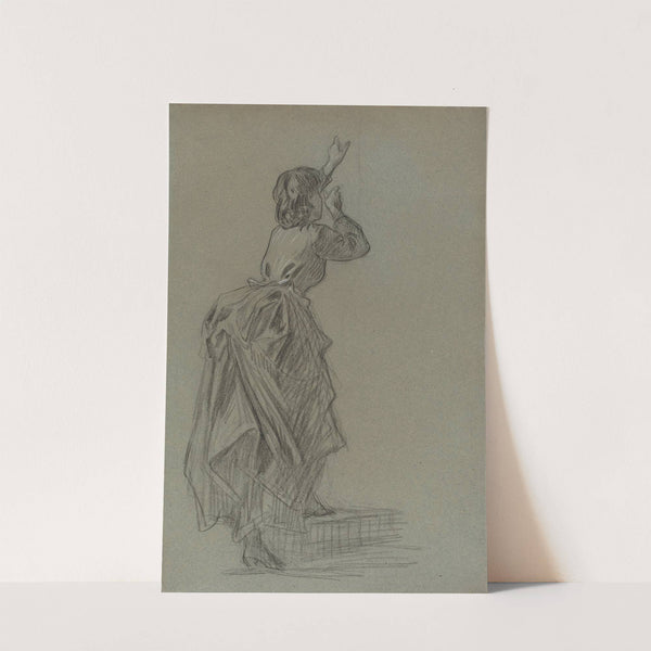 Young Woman Climbing a Step (1890s) by French School