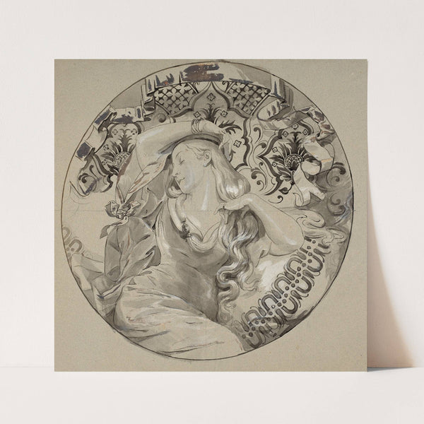 Young woman fixing her hair by Marie Bracquemond