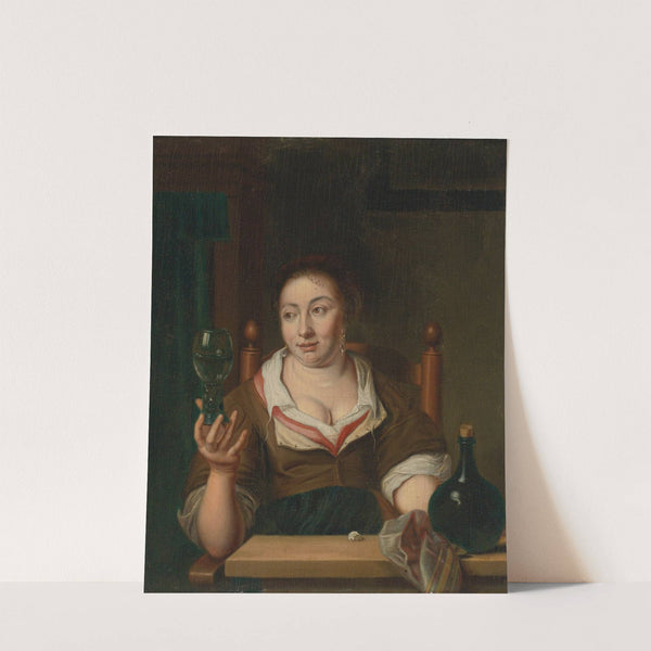 Young Woman Holding A Glass Of Wine by Ary de Vois