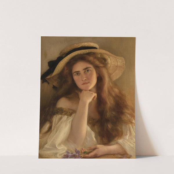 Young woman in a large picture hat by Albert Lynch