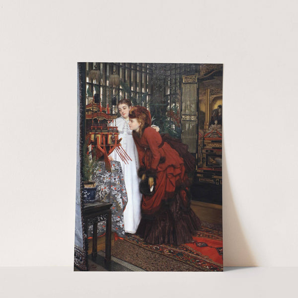 Young woman looking at Japanese items (1869) by James Tissot