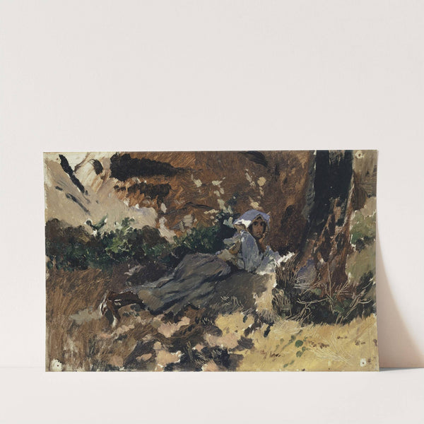 Young Woman Lying in the Wood by Frank Buchser