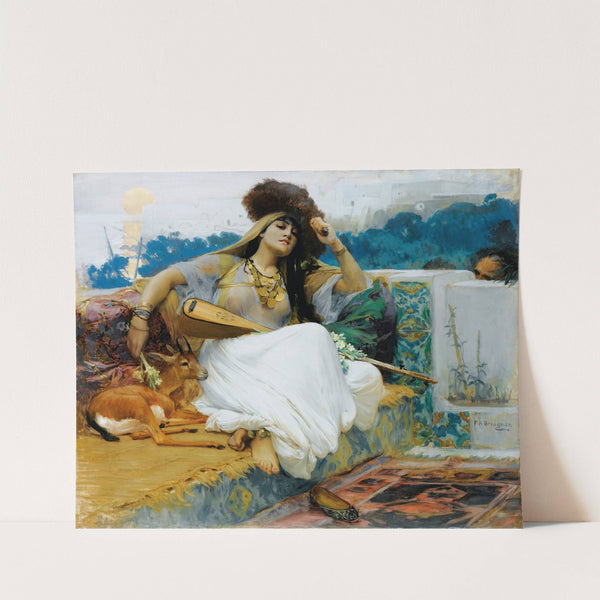 Young Woman On A Terrace by Frederick Arthur Bridgman