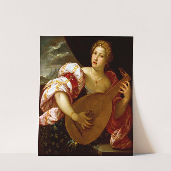 Young Woman Playing a Lute by Parrasio Micheli