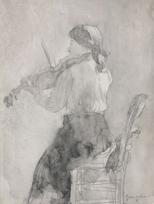 Young Woman playing a Violin