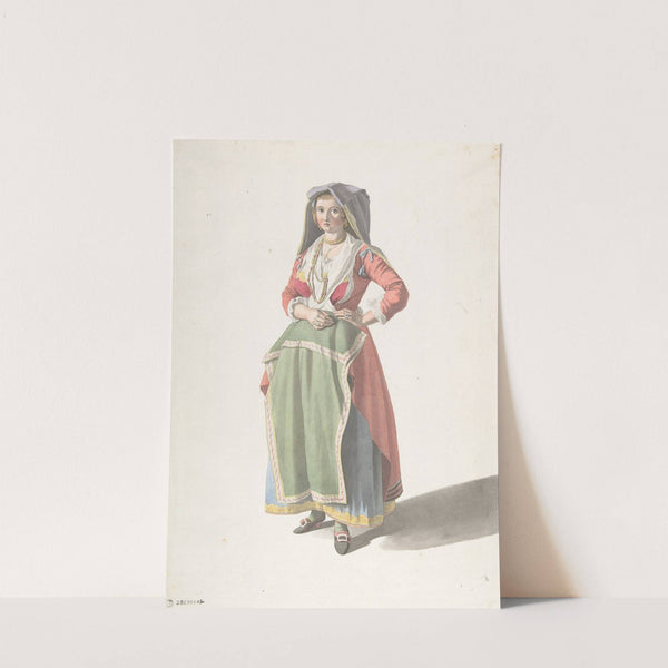 Young Woman Standing in Traditional Neapolitan Dress by Giovanni Battista Lusieri