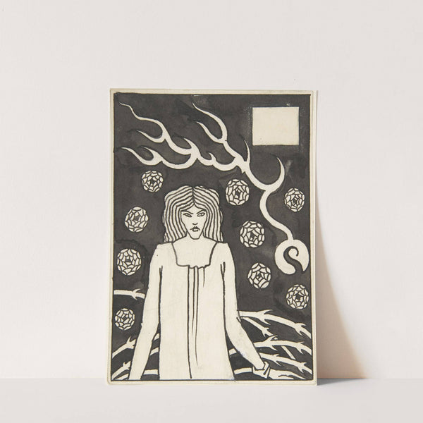 Young Woman Surrounded by Briars, Lightning and Roses (1893) by Aubrey Vincent Beardsley