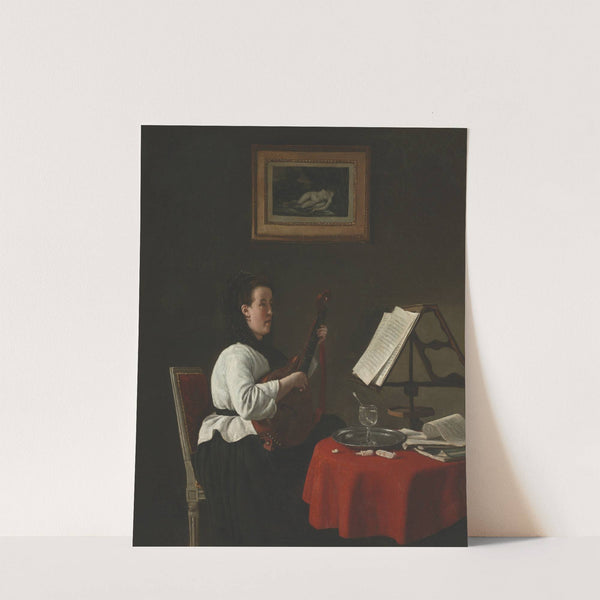 Young Woman with a Mandolin, Portrait of Louison Köhler (c. 1873–1874) by François Bonvin