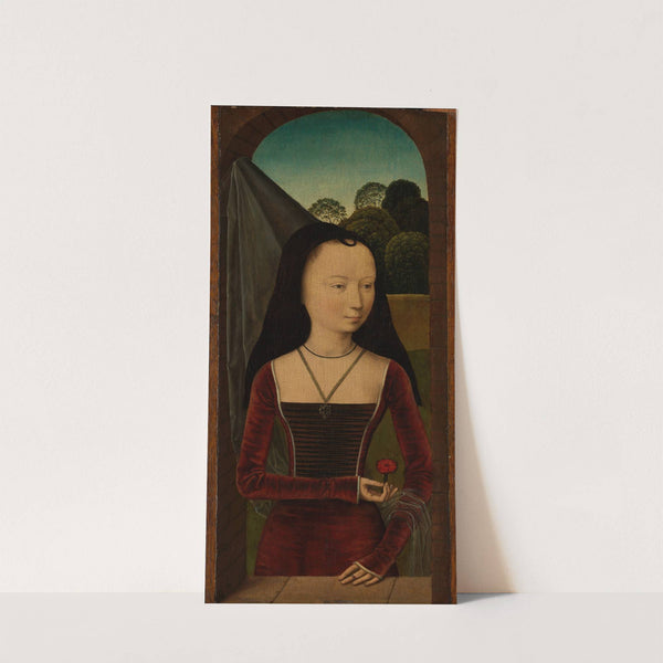 Young Woman with a Pink by Hans Memling