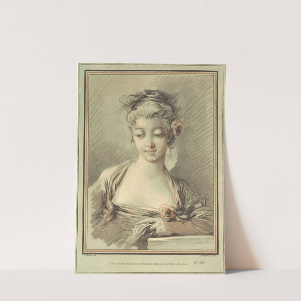 Young Woman with a Rose (c. 1776) by Gilles Demarteau the Elder
