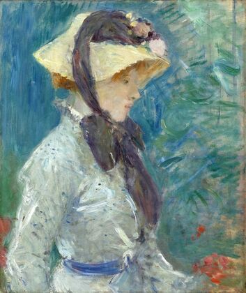 Young Woman with a Straw Hat — size preview