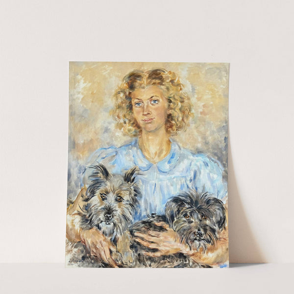 Young woman with dogs by Luce Boyals