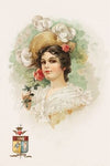 Young Woman with Pink Roses