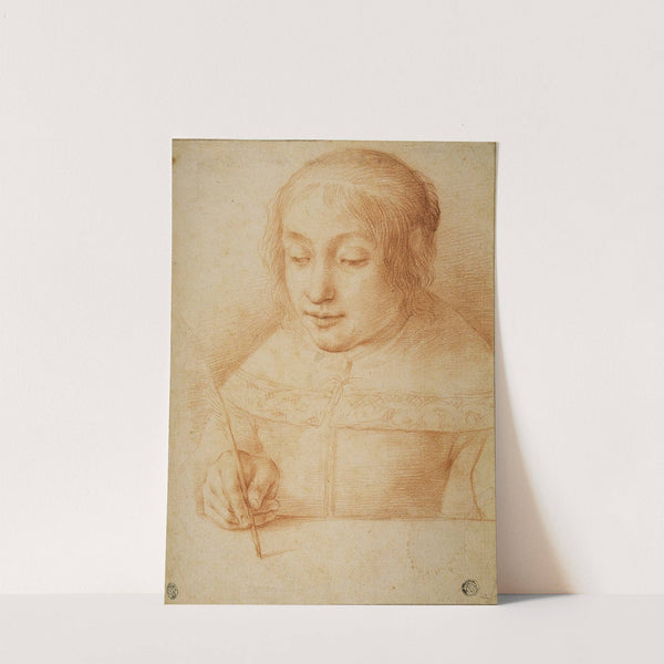Young Woman Writing or Drawing by Elisabetta Sirani
