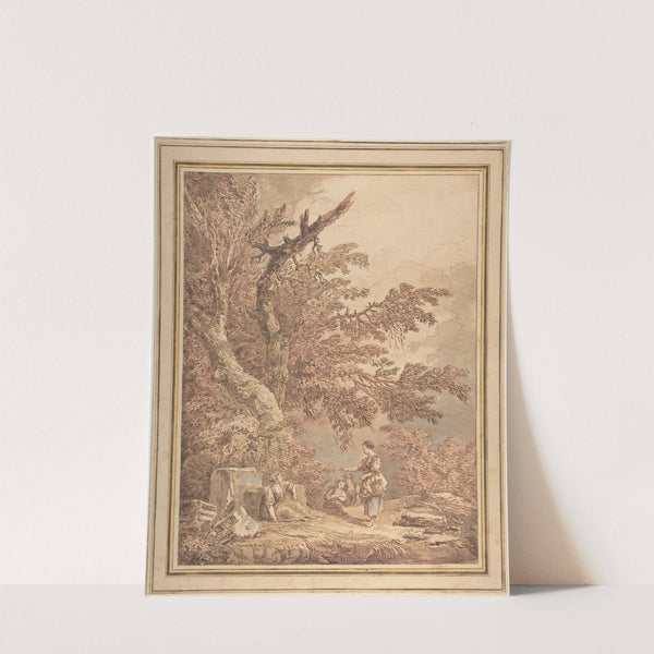 Young Women in a Landscape with Architectural Fragments (ca. 1773) by Hubert Robert