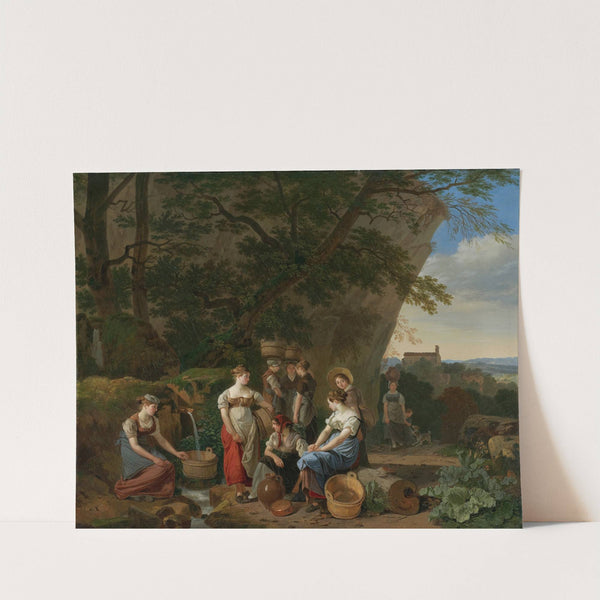 Young Women Near A Fountain by Wolfgang Adam Töpffer