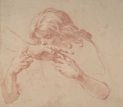 Youth Kissing an Outstretched Hand