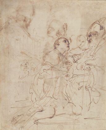 Youth Kneeling before a Prelate