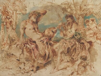 Youth Playing a Pipe for a Satyr