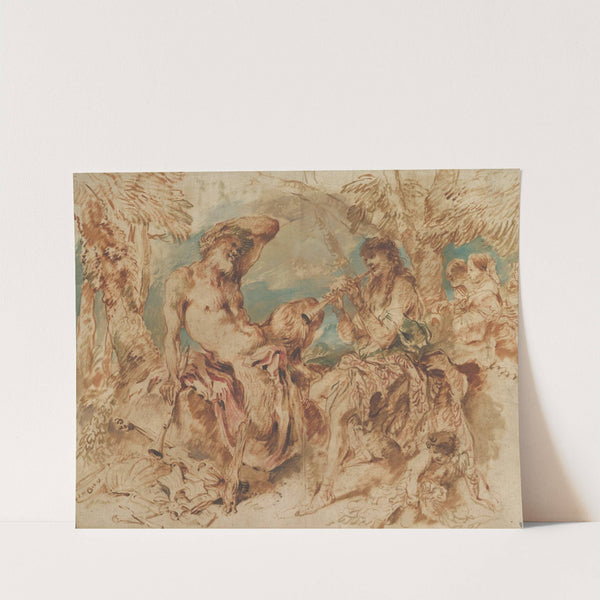 Youth Playing a Pipe for a Satyr (1645–50) by Giovanni Benedetto Castiglione