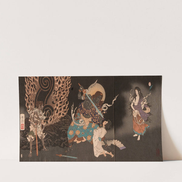 Yūten Swallowing the Sword of Fudō (1885) by Tsukioka Yoshitoshi