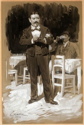 Zahlkellner in einem Praterwirtshaus (1902)