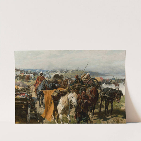 Zaporozhian camp by Jozef Brandt