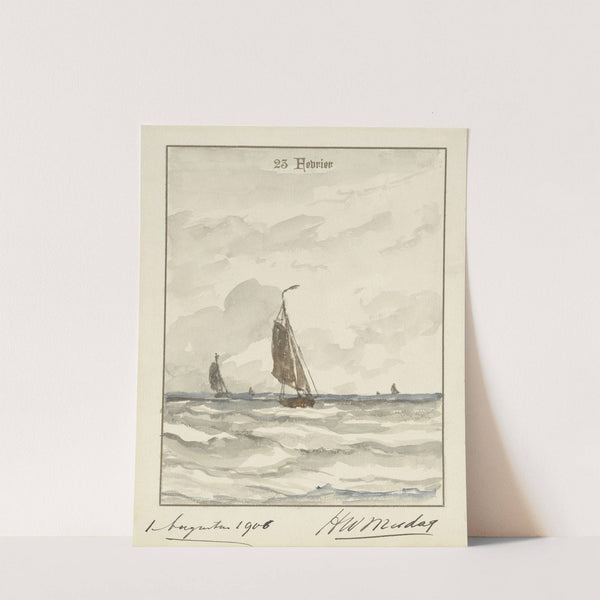 Zee met pinken by Hendrik Willem Mesdag