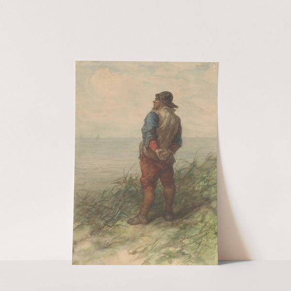 Zeeman vanaf de duinen uitkijkend over zee by Elchanon Verveer