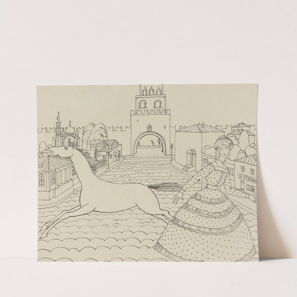 Zeichnung 'mit Grüner Dame' (Drawing For 'with Green Lady') by Wassily Kandinsky