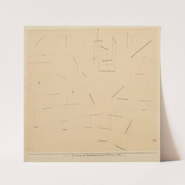 Zeichnung zum Wandbild aus dem Tempel der Sehnsucht dorthin (Drawing for Mural of the Temple of Desire thither) (1922) by Paul Klee