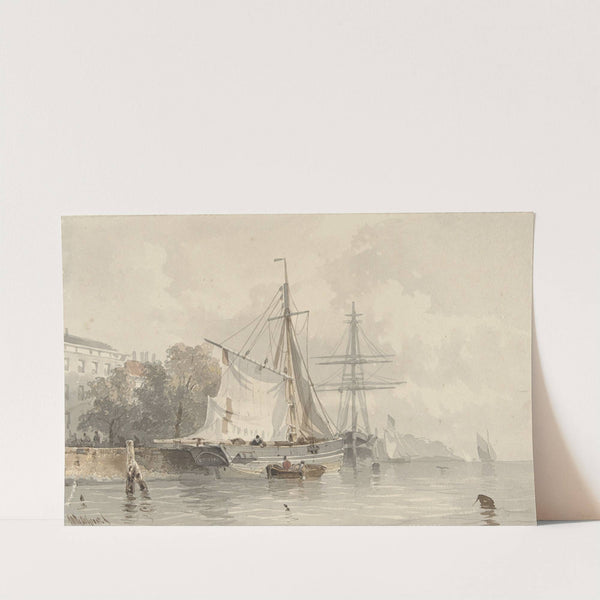 Zeilschepen aan wal by Frans Arnold Breuhaus de Groot