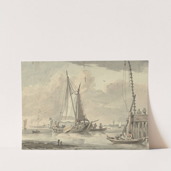 Zeilschepen op de rivier bij Dordrecht (1720 - 1792) by Aert Schouman