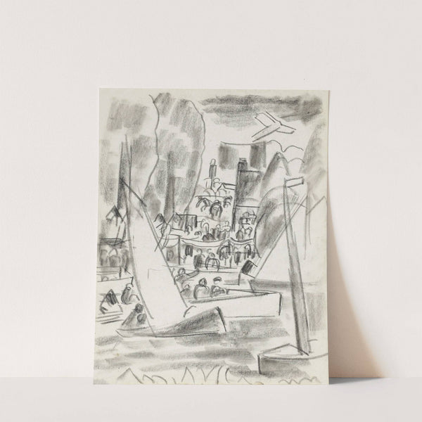 Zeilschepen op het water (1925) by Leo Gestel