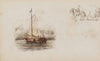 Zeilschip en ruiter met koets